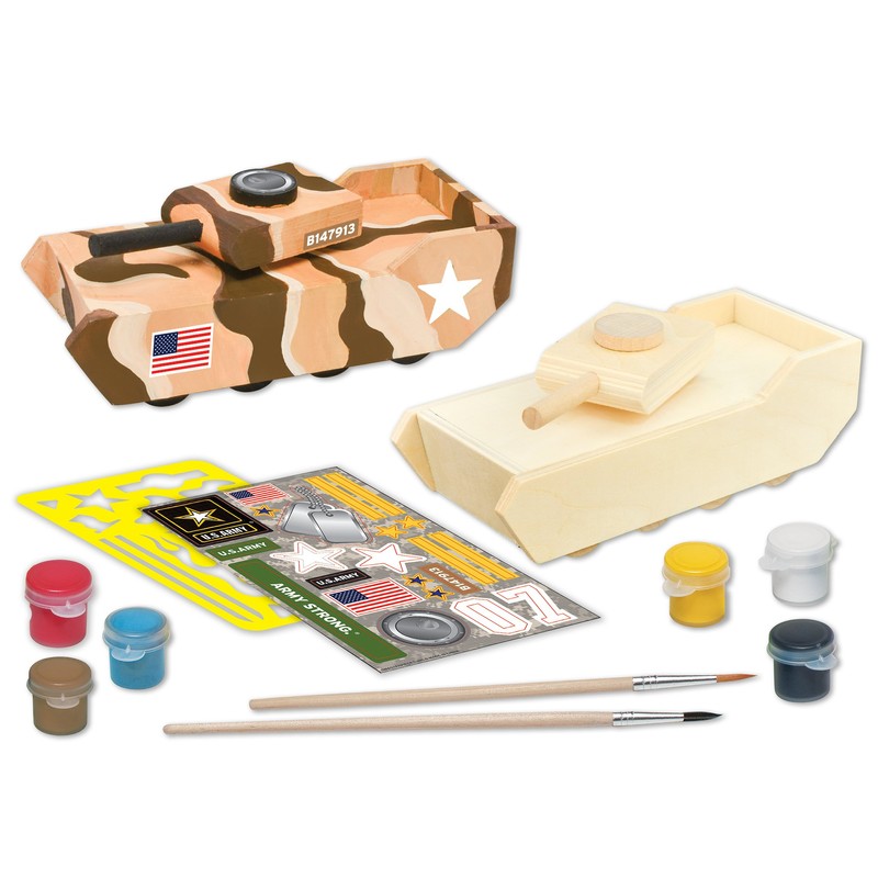 MasterPieces Works of Ahhh Army Tank Large Wood Paint Kit