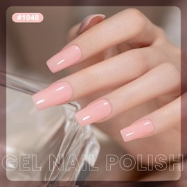 RARJSM Bubble Pink Nude Gel Nail Polish 2pcs Set,Gel and Lacquer Combo,PalePink Air Dry Nail Lacquer and Nude Pink GelPolish LED UV Curing Requires French Manicure DIY Nail Art Home Salon 15ml