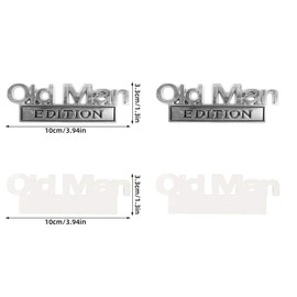 Penitue 2pcs Old Man Edition Car Emblems, Zinc Alloy 3D Bumper Badge Sticker Waterproof Old Man Edition Car Badge for Truck Motorcycle Jeep SUV Rear Tailgate Fender (Silver Black)