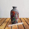 RAAQUU Koban Vase 7" - Handmade Raku Ceramic with Water