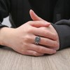 HZMAN All Seeing Eye Ring for Men Stainless Steel Retro