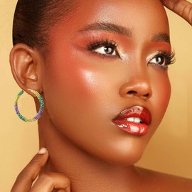 Mardi Gras Earrings for Women Mardi Gras Theme Earring Colorful Acrylic Mardi Gras Earrings Mardi Gras Outfit Dress Accessories Jewelry (Yellow)