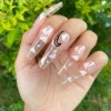 Sun & Moon Clear Nails - Long Coffin Press On