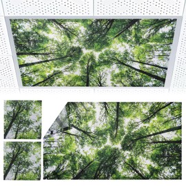 Torixqi 2pcs Fluorescent Light Covers - Light Covers for Ceiling Lights Classroom, Magnetic Light Filters for Office, Hospitals, Home 4 x 2 Feet (forest)