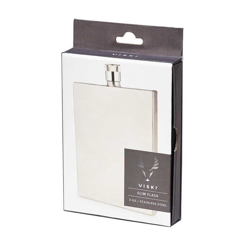 Viski Stainless Steel Slim Metal Flasks