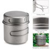 1100ML / 1600ML Titanium Pot Pan Set Super Lightweight Camping
