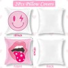 Haooryx Preppy Velvet Pillow Covers - 2Pcs Soft Hot Pink
