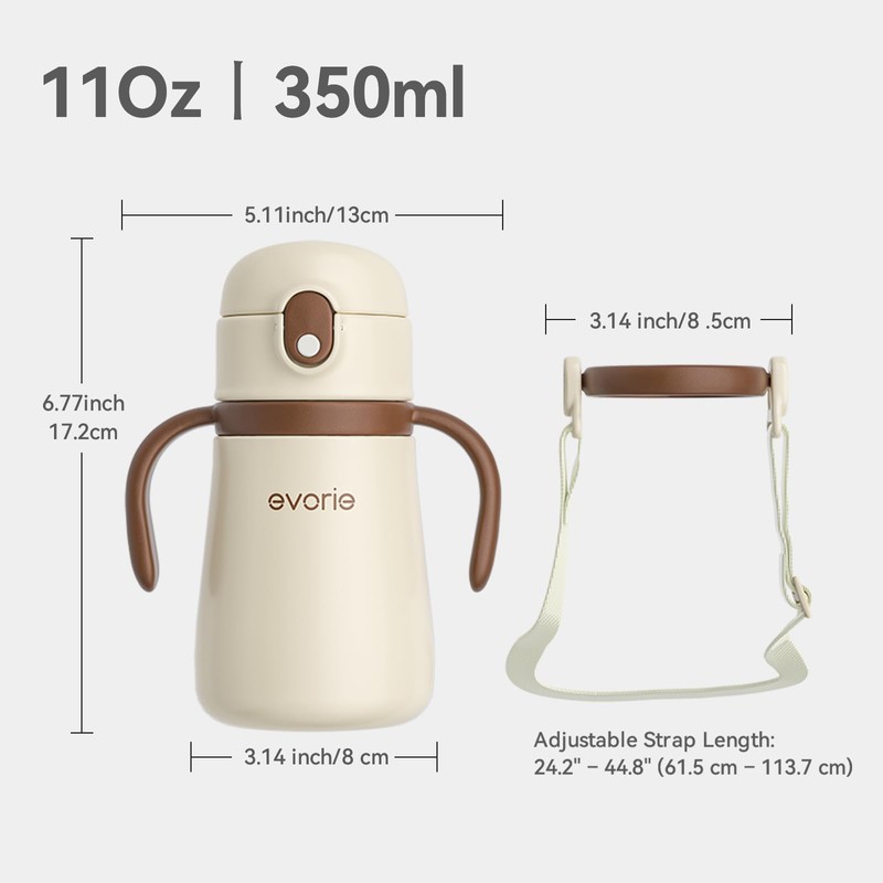 Evorie Leak Proof Vacuum Insulated Water Bottle, 316L Stainless Steel
