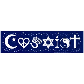 Coexist Interfaith Religious Symbols Peace Large Auto Car Magnet (Magnetic Backing, Large)