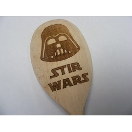 Fastcraft Stars Wars Inspired Wooden Baking Spoon Wood Kitchen Cooking Birthday Present Fan Gift Darth Vader Republic Laser Engraved (Darth Vader)