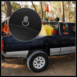 Hihaha 20pcs Titanium Tone Black D Shape Tie Down Anchors Lashing Rings for Car Truck Trailer Cargo RV Boats Durable Material