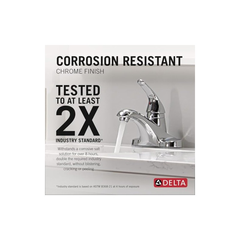 Delta Foundations Centerset Chrome Bathroom Faucet, 4 Inch 3 Hole