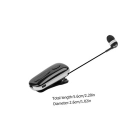 LALAFINA 1 Set Wireless Clip Earbud Headphones Retractable Sports Earbuds for Music Calls Lightweight Portable Design for Running Workouts Black