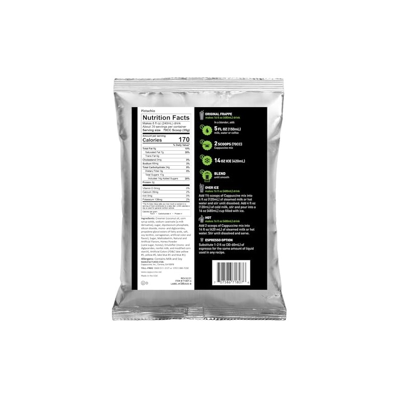 Cappuccine Pistachio Frappe Mix, 3 Pound (Pack of 1)