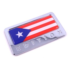 Puerto Rico Edition Chrome Emblem Puerto Rican Flag 3D Decal Car Bike Badge
