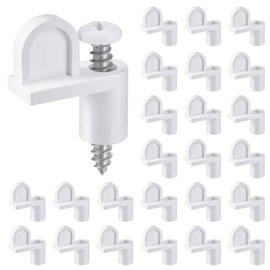 Blulu 24 Pack 3/8 in Nylon Window Screen Clip with Screws Offset Clips for Fastens Storm Window, Storm Panels, Screen Door Clips (White)