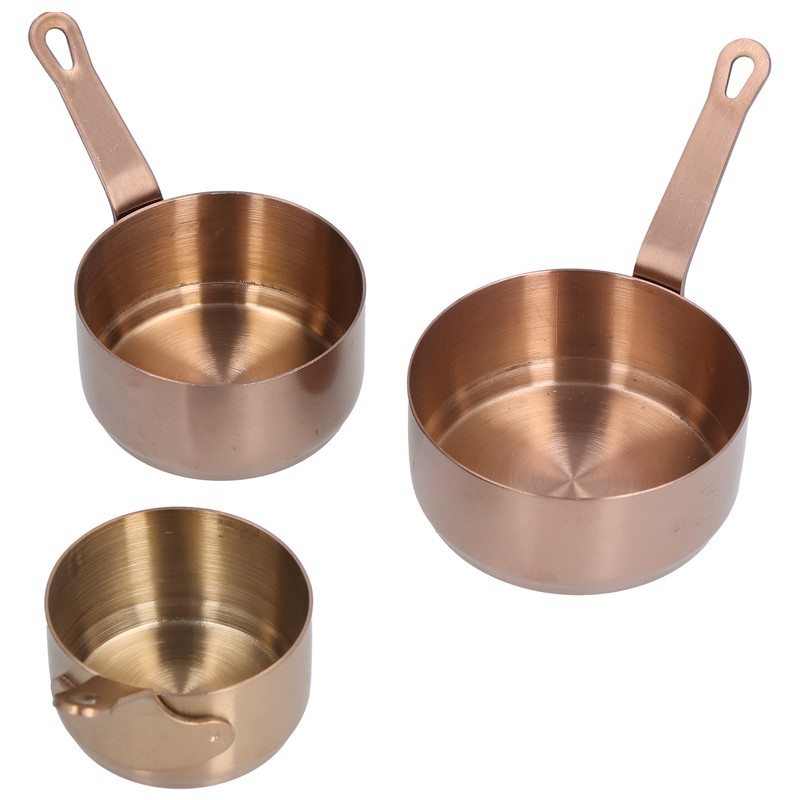 3pcs Sauce Cups Stainless Steel Sauce Dish with Handle for
