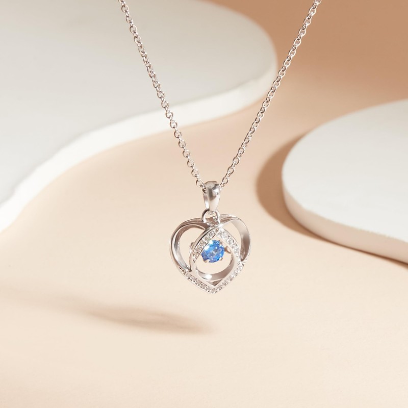IDOKAWA Collar con colgante para mujer, Zirconia cúbica, Circón