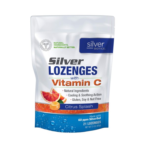 American Biotech Labs - Silver Biotics - Silver Lozenges with Vitamin C - 21 Lozenges