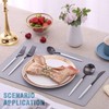 Lemeya Matte Black White Silverware Set for 6,Modern Stainless Steel