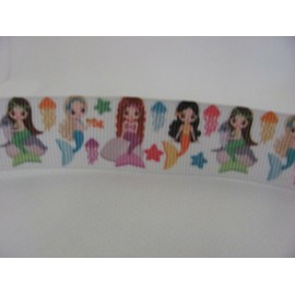 Mermaid Jelly Fish 7/8 inch Grosgrain Ribbon