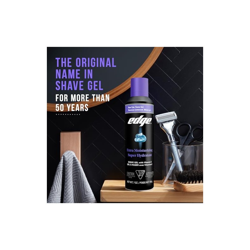 Edge Shave - Gel de afeitar, Extra Moisturising, Pacquete 6