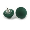 15mm Diameter Dark Green Matte Acrylic Button Shaped Stud Earrings