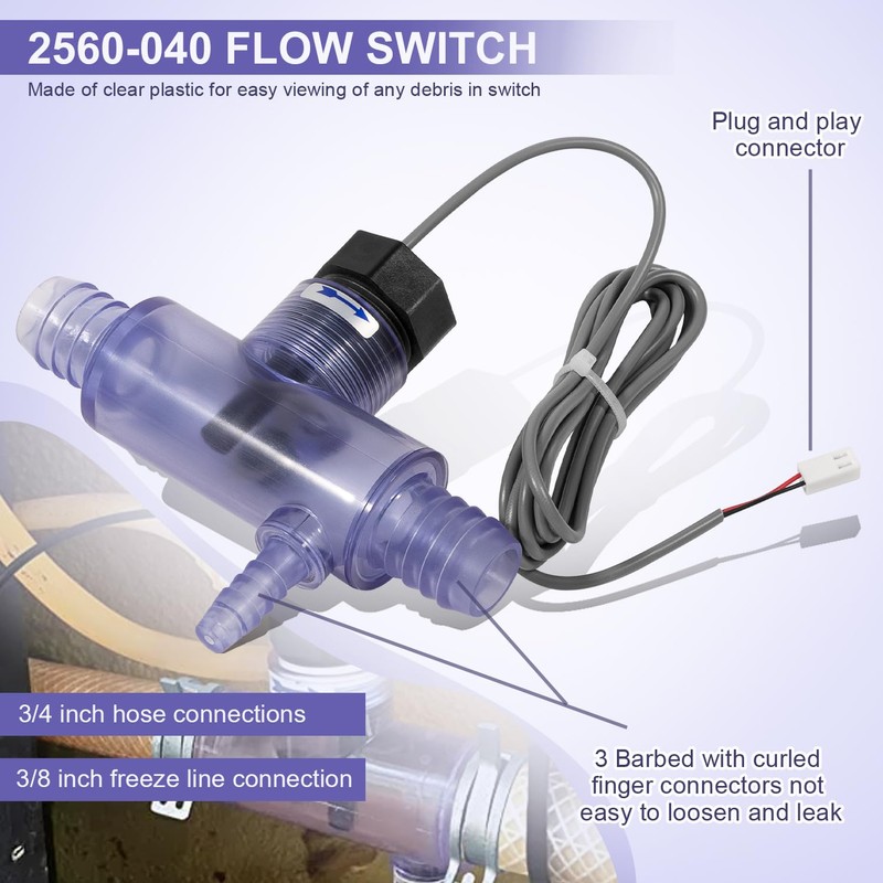Spa Flow Switch 2560-040 Q12DS-C2 Compatible with Hot Tub and