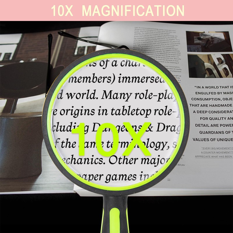 ELTVISII Lente d'ingrandimento 10X per lettura, 100 mm, portatile, grande,