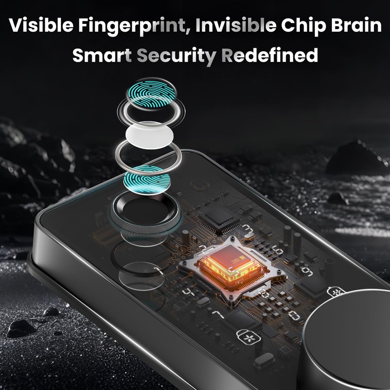 Keyless Entry Door Lock with 2 Knobs, Biquole Fingerprint Smart