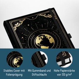 paper&you® Premium Bullet Journal Dotted A5 "New Adventures" Notebook Dotted, 188 Pages Extra Thick Paper, Diary with Dot Grid - Sustainable and Climate Friendly