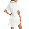 Senert Satin Nightgowns Women's Nightshirt Short Sleeve Button Down Nightgown