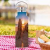 Edelstahlflasche Thermosflasche - Sonnenuntergang am Paradiesstrand mit Felsen - 500