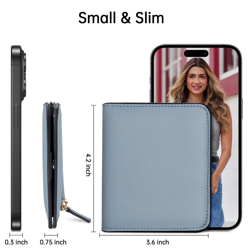 Toughergun Women’s Small Slim Leather Wallet with RFID Protection, Compact