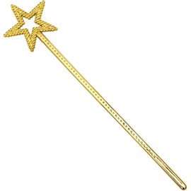 Gammaeon Glitter Star Wand - Removable Fairy Wand for Fancy Dress Parties - Stage Accessories with 5 Pointed Star for Fairy Tale Performances and Cosplay Events (Gold)