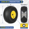 GICOOL 15x6.00-6nhs Lawn Mower Tire Assembly, 15x6-6 Riding Lawnmowers and