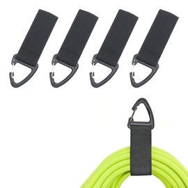 Tactical Key Ring Molle Velcro Carabiner Multi-Function | Airsoft Backpack, Pouch Bag (Black)