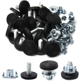 Yinpecly Furniture Leveler, 20 PCS M8 Threaded Adjustable, Metal and Plastic, for Table, Chair, Furniture Legs