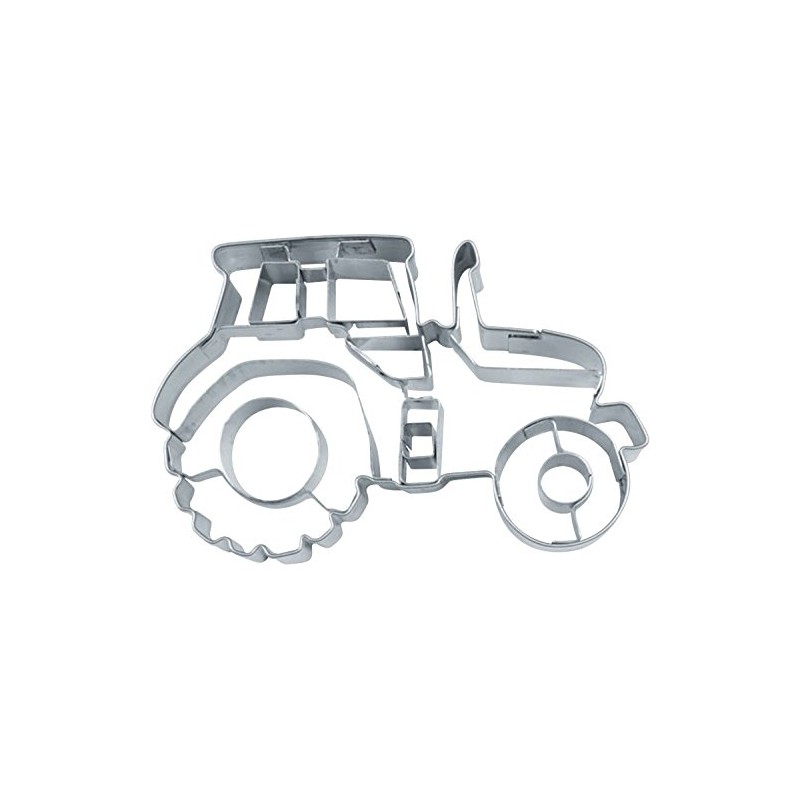 Städter 090187 Präge-Ausstechform Traktor Edelstahl ca. 7,5 cm, Silber