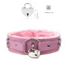 Leather choker Collar with Lock Adjustable Size for women (B1,