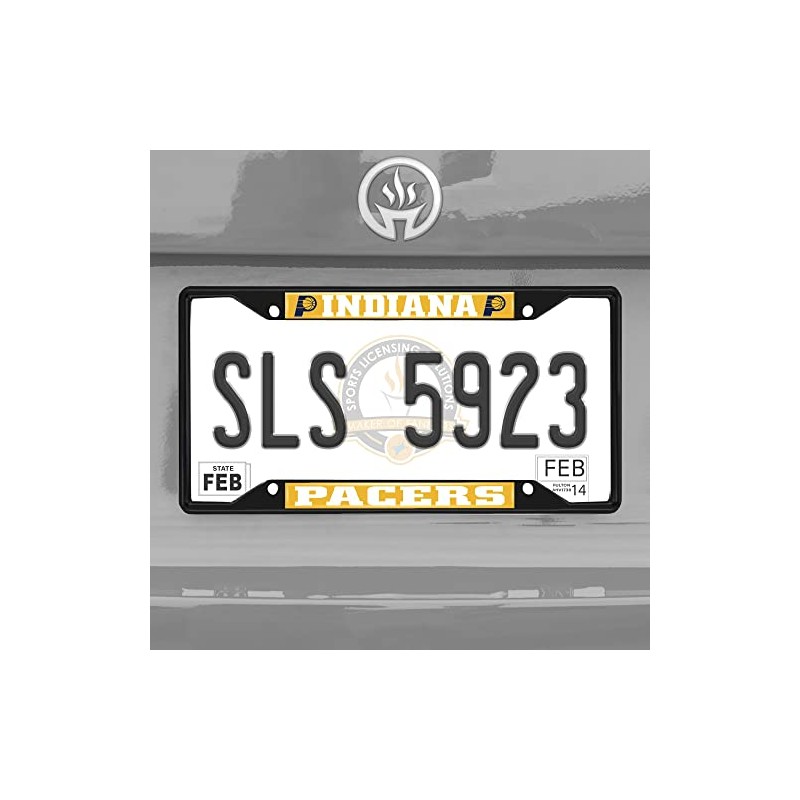 FANMATS 31332 Indiana Pacers Metal License Plate Frame Black Finish