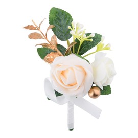 Groomsmen Flower Pin Wedding Boutonniere Pin for Groom Boutonniere for Wedding White Rose Flower Pin Wedding Brooches for Men Bridegroom Suit for Wedding Anniversary Accessories