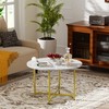 FAMIDGE Round Coffee Table, Small Coffee Tables for Living Room,