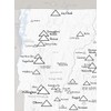 New England Ski Resorts Map 18x24 Poster (White & Gray)
