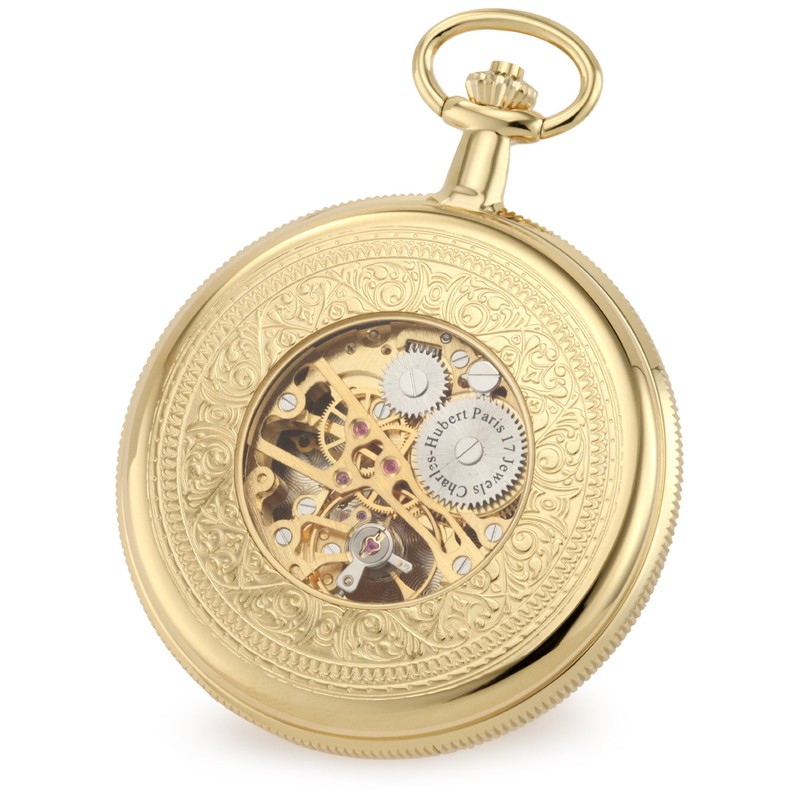 Charles-Hubert, Paris 3909-G Classic Collection Gold-Plated Hunter Case Mechanical Pocket