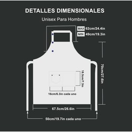 4 Piezas Delantales de Cocina para Mujeres hombres, Delantales con Peto Ajustables con Bolsillos, Delantales de Chef de Cocina para Unisex Parrilla Hornear Pintura Arte Estilista Lavavajillas (Negro)