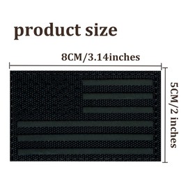 Reflective USA Flag Patch Infrared IR US USA American Flag Patch Embroidered Hook Loop Fastener Backing Emblem 2"x 3.14" (USA Flag- Black+Grey