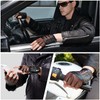FIORETTO Mens Genuine Leather Fingerless Gloves Unlined Half Finger Punk