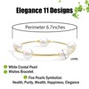 Elegance 11 designs Blessing Bracelet 10mm Crystal White Pearl Bracelet