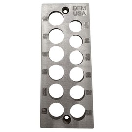 DFM Tool Works Doweling Tool - Premium Dowel Maker Tool, Versatile Dowel Plate, High-Grade A2 Steel for Woodworking, Made in USA (Large 12 Holes English Metric)